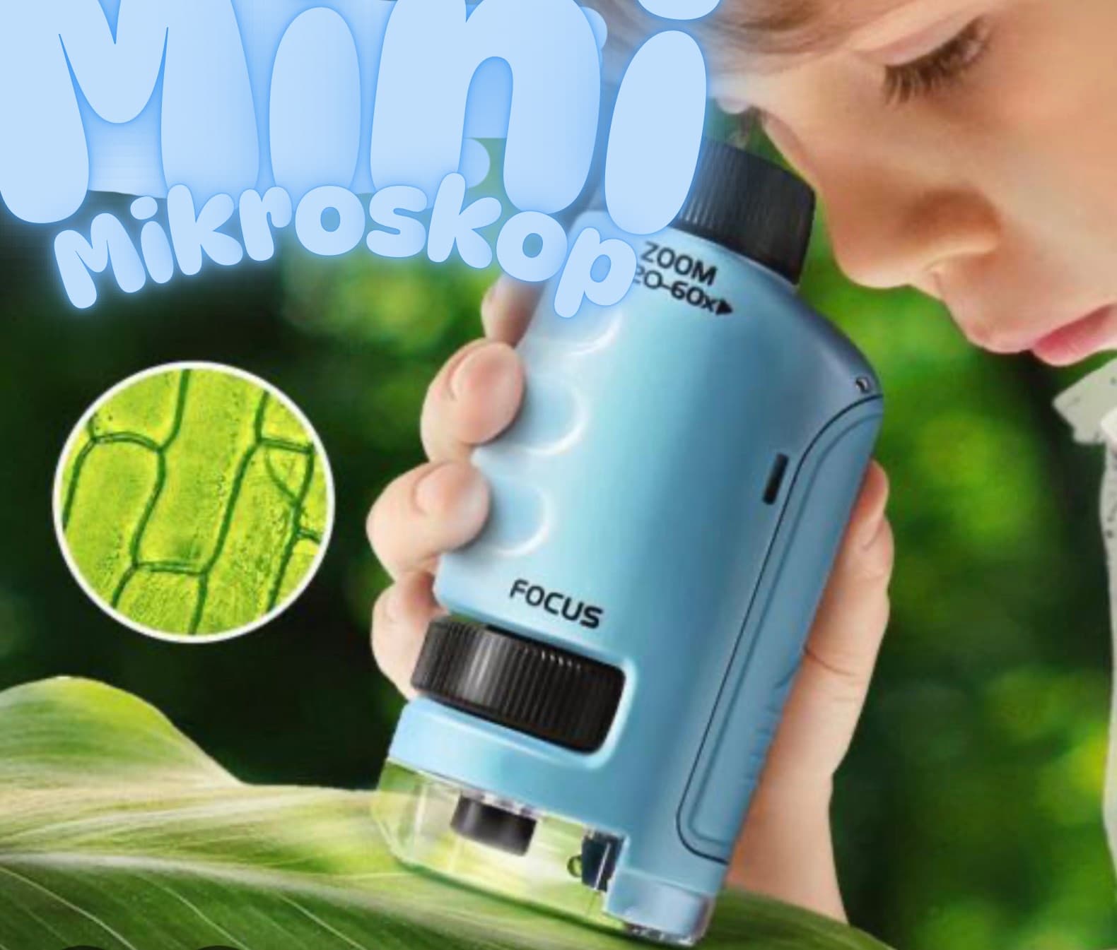 Edukacyjny Mini Mikroskop Ręczny z podświetleniem LED 60-120X